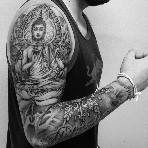 Buda sleeve tattoo