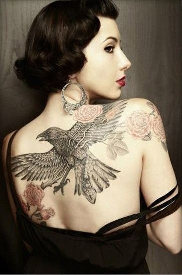 Raven Tattoo on Back-20