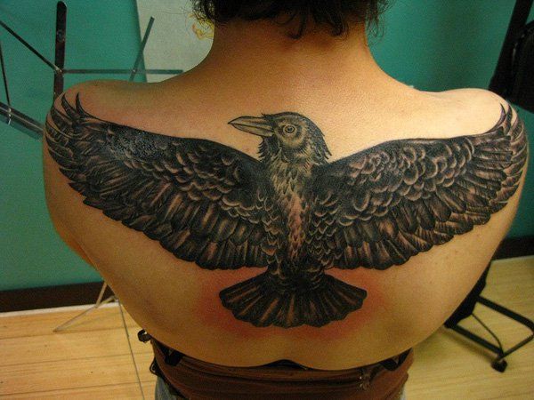 Raven Tattoo on Back-43