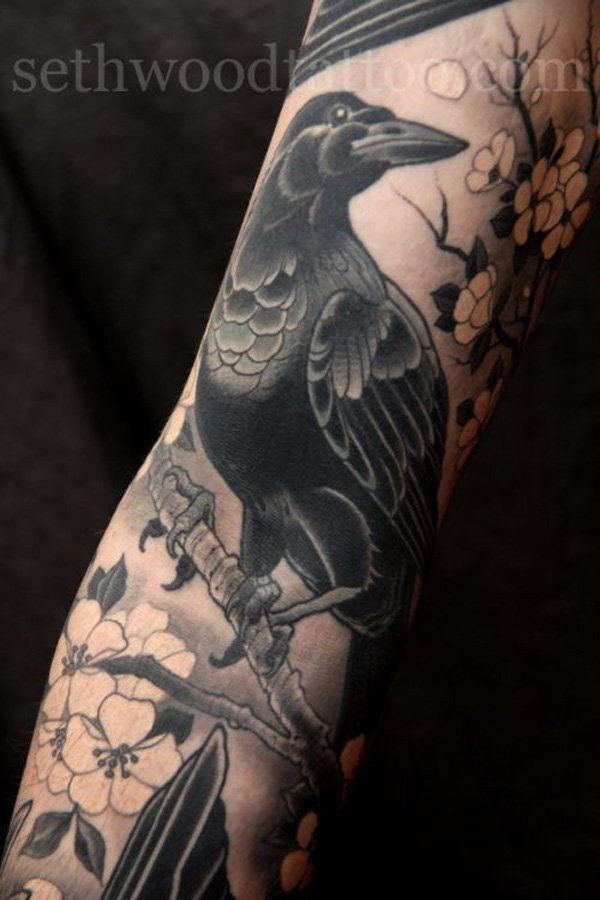 Raven Tattoo on Sleeve-1