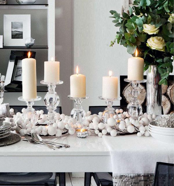 Glamurozno White Christmas Table Decorations New In Decor Design Ideas