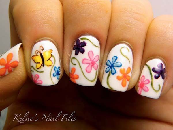 Flower Nail Designs Perfect For Spring and Summer Time-8