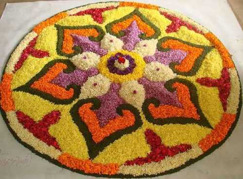 The floral rangoli design