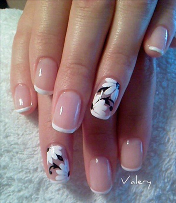 54 Flower French Manicure