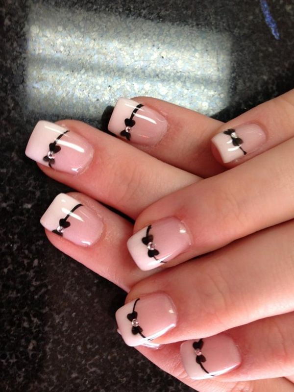 26 Bow French Manicure