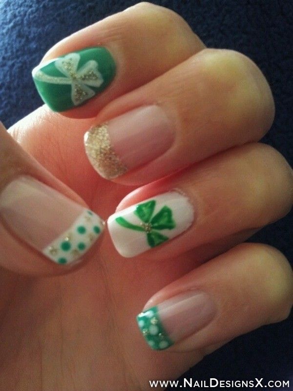 44 Lucky Clover French Manicure