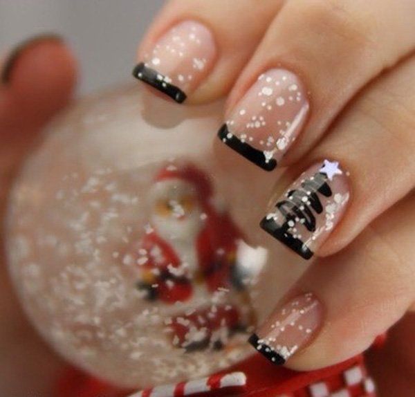 56 Christmas French Manicure