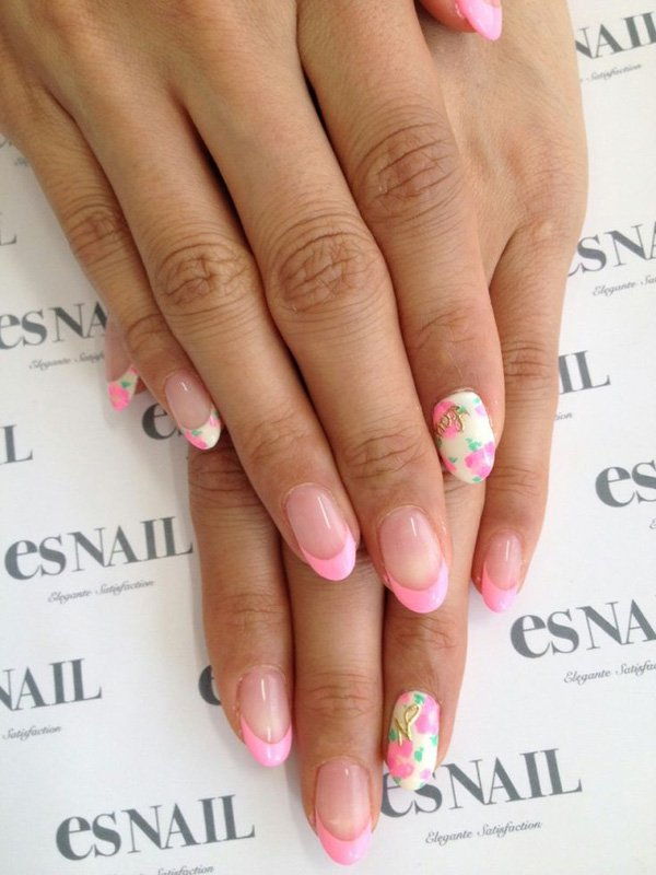 70 pink french nails
