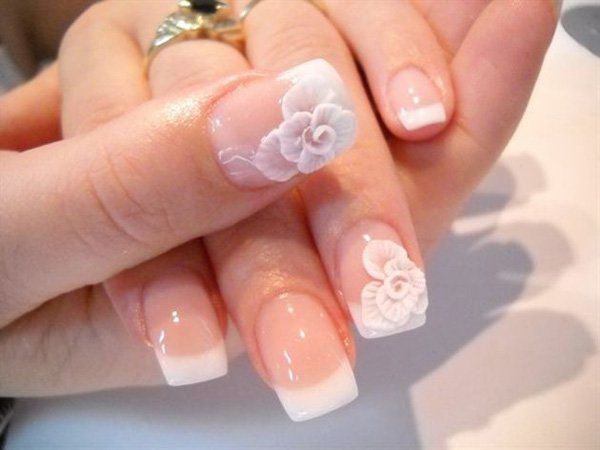 71 3D Flower French Manicure