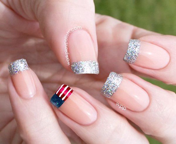72 Flag French Manicure