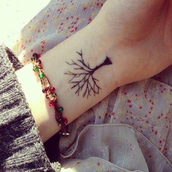 majhna tree tattoo on wrist