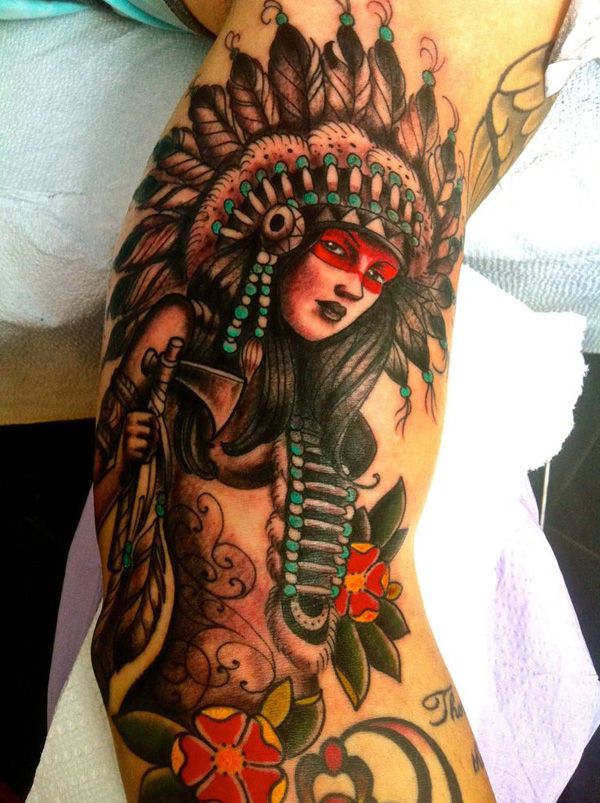 Native American heritage piece by Kyle Walker at Guru Tattoo in San Diego