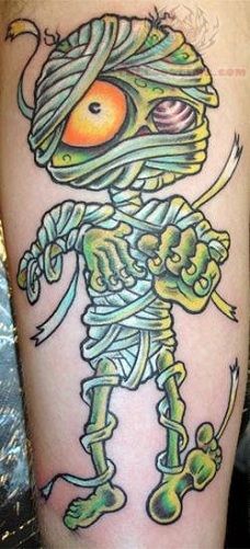 Žalias Ink Mummy Tattoo Design