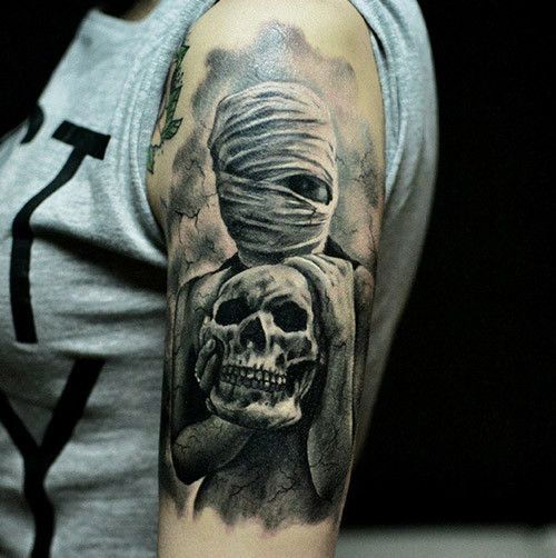 Hátborzongató Mummy Tattoo Design