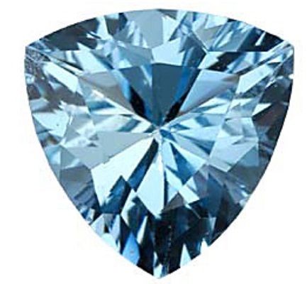 Trilion Cut Aquamarine Gemstone