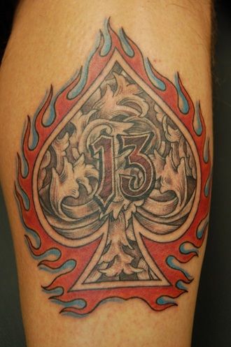 Požar Spade Color Tattoo Design