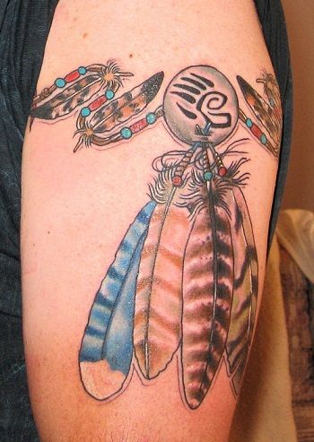 American Tribal feather armband tattoo