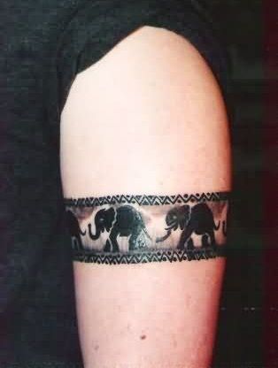 African elephant armband tattoo