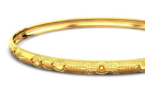 Gold Bangles with Intermittent Designs
