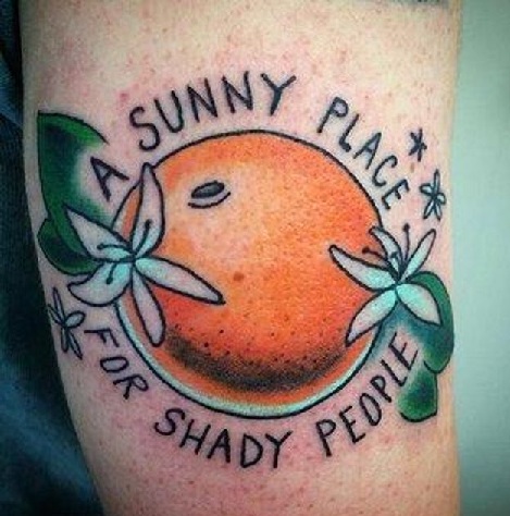 Paplūdimys Orange Tattoo Design