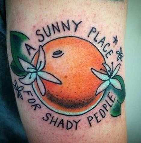 Oranžinė Branch Tattoo Design