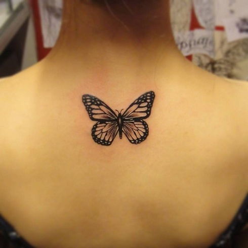Fluture Spine Tattoo