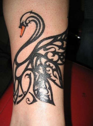 White Swan Arm Tattoo Design