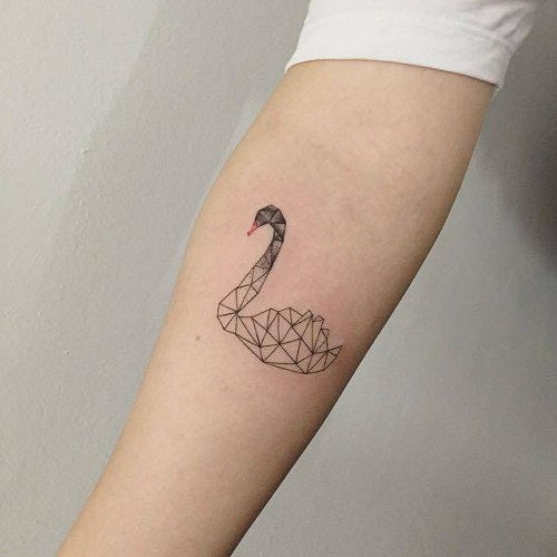 Geometric Design Swan Tattoo
