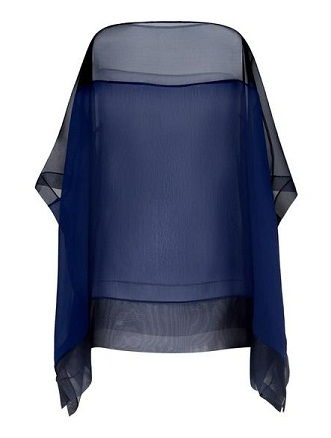 haditengerészet Blue Sheer Silk Chiffon tunic for Women