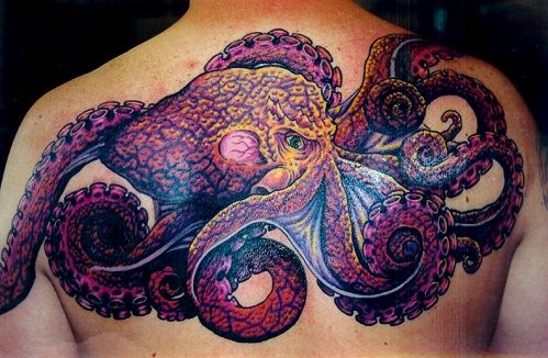 Umetniški Octopus Tattoo Design