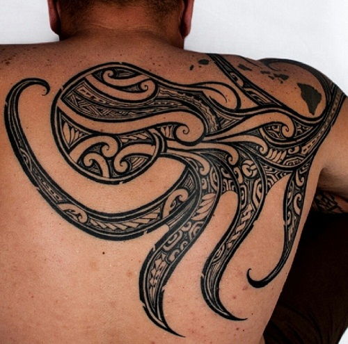 Törzsi Octopus Tattoo Design