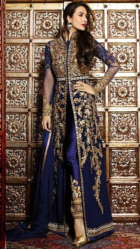 Ankle Length Salwar Kameez with Embroidered Pant