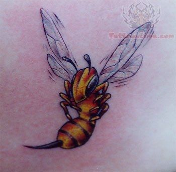 Dazzling Soaring High Bee Tattoo Design