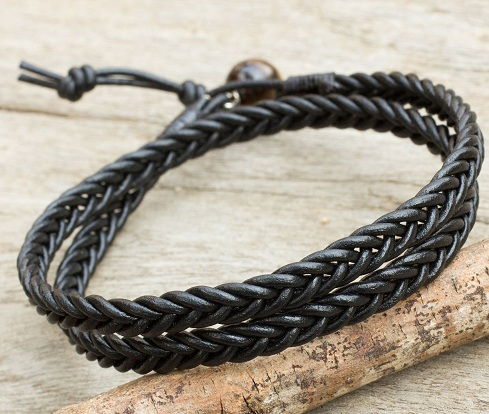 Handmade Black thread anklet for Men