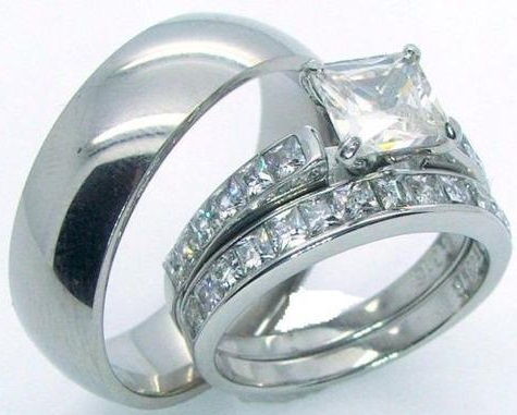 Personalized Wedding Couple Ring Set
