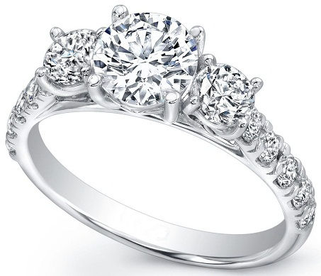 Three Stone Ring Design for Engagement
