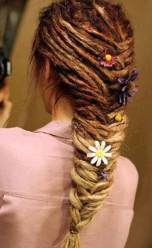 fish plate hair style for dreads look
