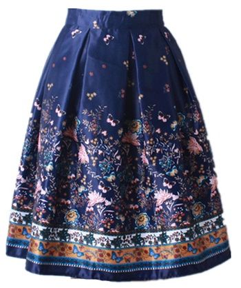floral-design-flared-skirt