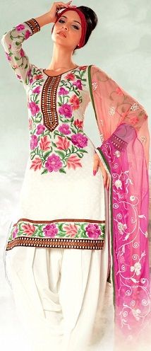Floral embroidered salwar suit