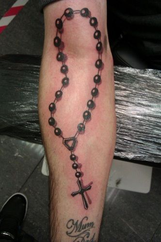 Simple Rosary Beads Tattoo Design