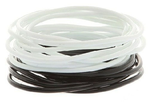 Plain Black and White Rubber bracelets