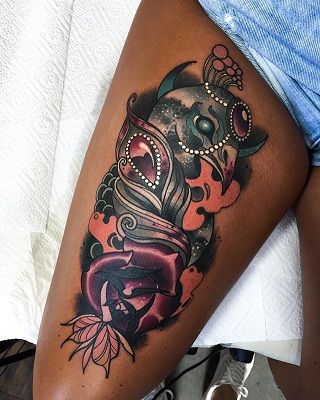 Díszített Dark Skin Tattoo Design