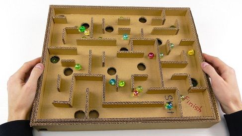 Marble Labyrinth From Cardboard