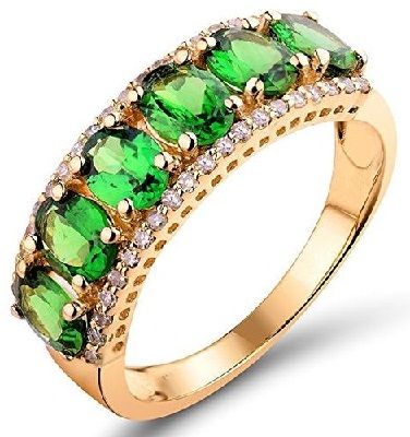 Green Stone Ring In Gold for Girls