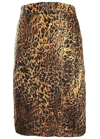 Silk Leopard High Waist Skirt