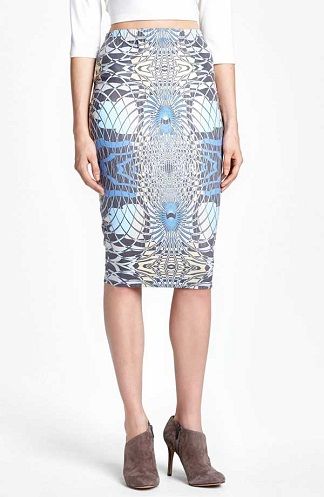 Blue pattern tube skirt