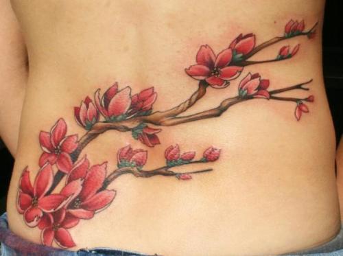 Cseresznye Blossom Flower Tattoo Designs