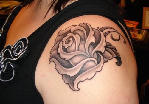 Tatuiruotė Flowers Black Rose