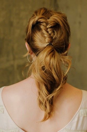 French Braid and Low Ponytail