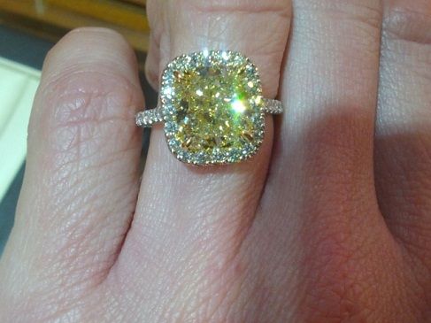 A 5 Carat Yellow Diamond Ring